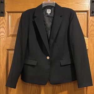 Anne Klein Classic Black Fully Lined Women's Blazer Size Large